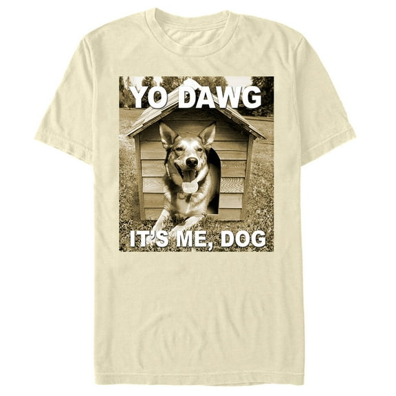 Men's Lost Gods Yo Dawg It's Me Dog Graphic Tee Cream Small
