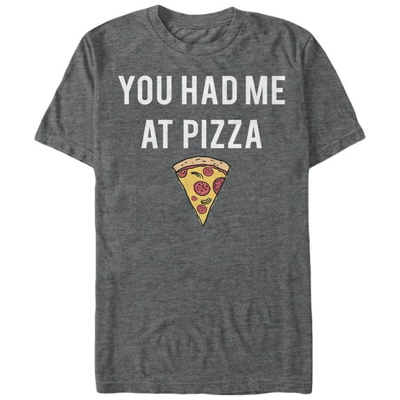 Men's Lost Gods You Had Me at Pizza Graphic Tee Charcoal Heather Large