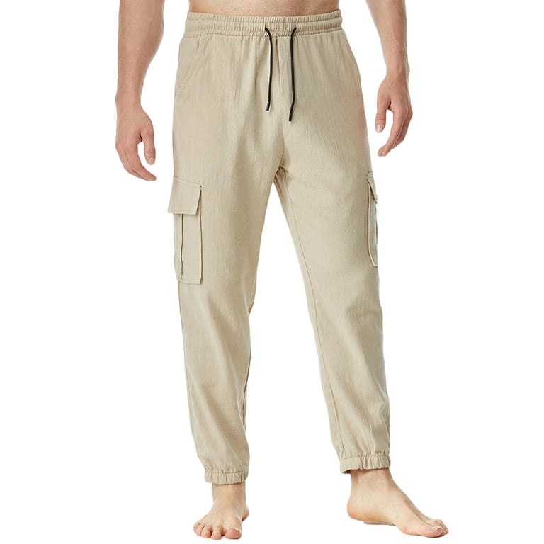 Men's Lounge Jogger Pants with Multi Pockets Casual Cinch Bottom Jogging  Sweatpants Cozy Drawstring Home PJ Pants