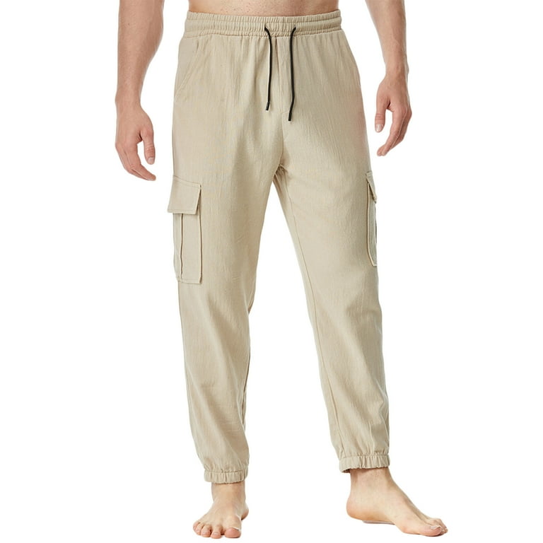 Men's Lounge Jogger Pants with Multi Pockets Casual Cinch Bottom Jogging  Sweatpants Cozy Drawstring Home PJ Pants