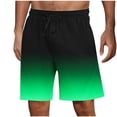 thumbnail image 1 of Men's Lounge Shorts Gradient Color Knee Length 9"/10" Inseam Short Pants Elastic Waist Drawstring Summer Casual Pants with Pockets, 1 of 4
