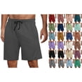 thumbnail image 1 of Men’s Lounge Shorts with Drawstring Elastic Waist Soft Lightweight Casual Sleep Shorts for Home Gym Travel Summer Daily Wear, 1 of 6