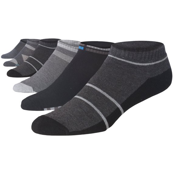 Men's Low Cut Monochrome Accent Sports Socks - 6 Pairs