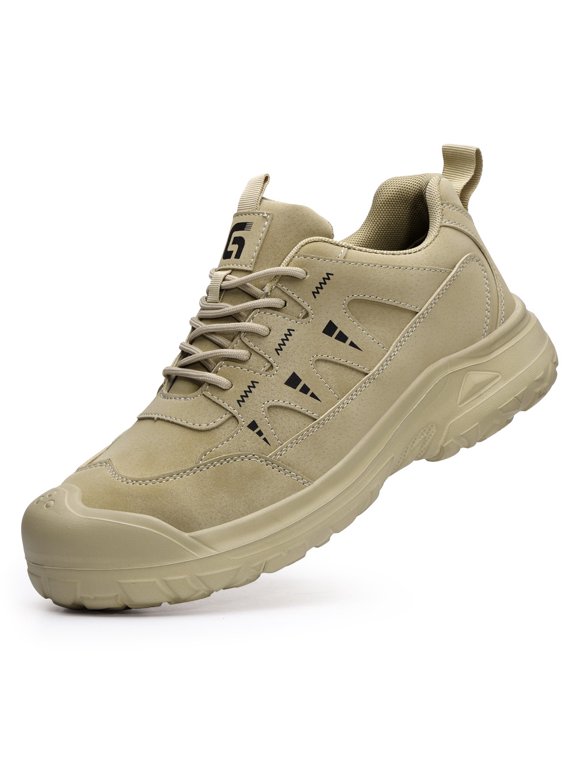 Men's Low‑Cut Steel Toe Safety Work Shoes, Puncture Resistant Comfort Cushioned Flexible Lightweight Breathable Work Footwear for Industrial Warehouse Work
