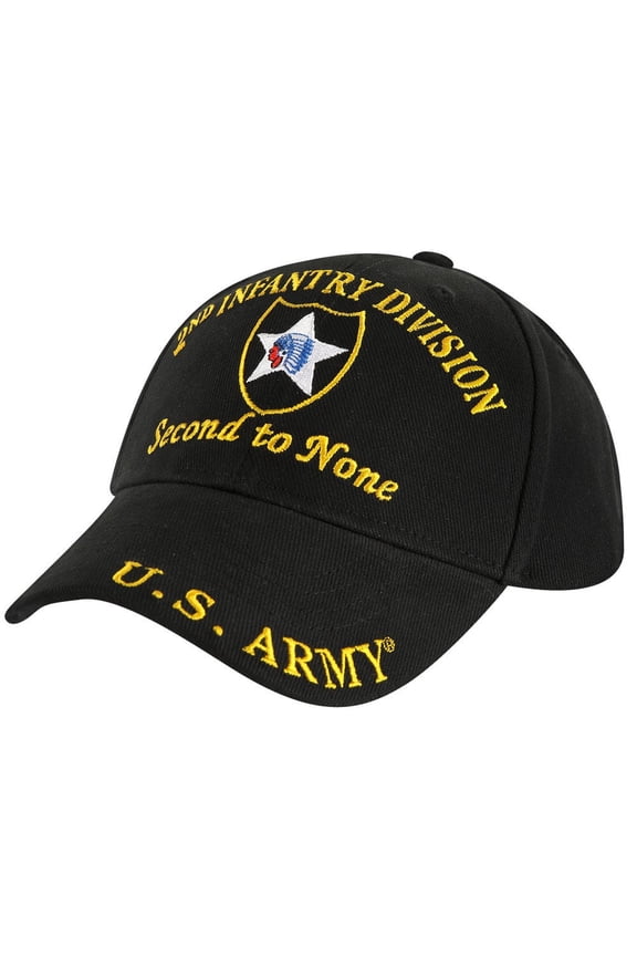 Men's Low Profile 2nd Infantry Division Embroidered Black Cap