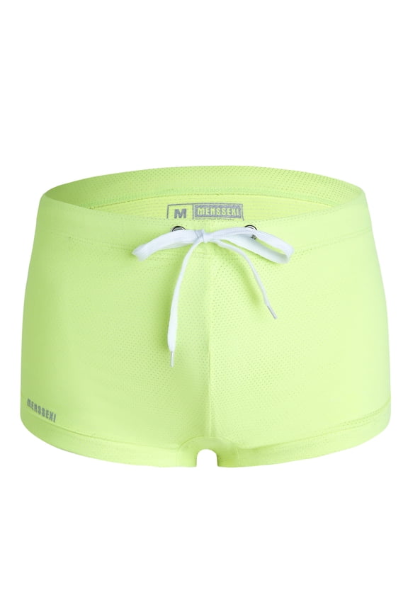 Men's Low Rise Lace Trim Triangle Print Swimwear Beach Shorts Athletic Swim Trunks