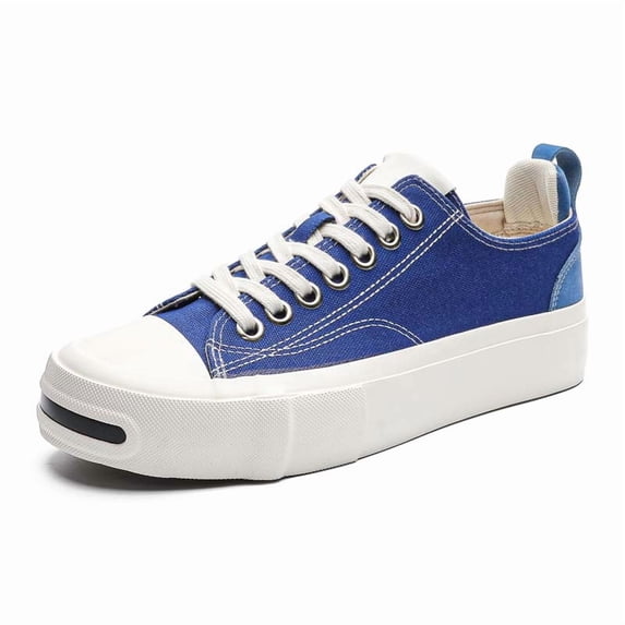 Men's Low‑Top Canvas Skate Sneakers, Lace‑up Casual Board Shoe with ...