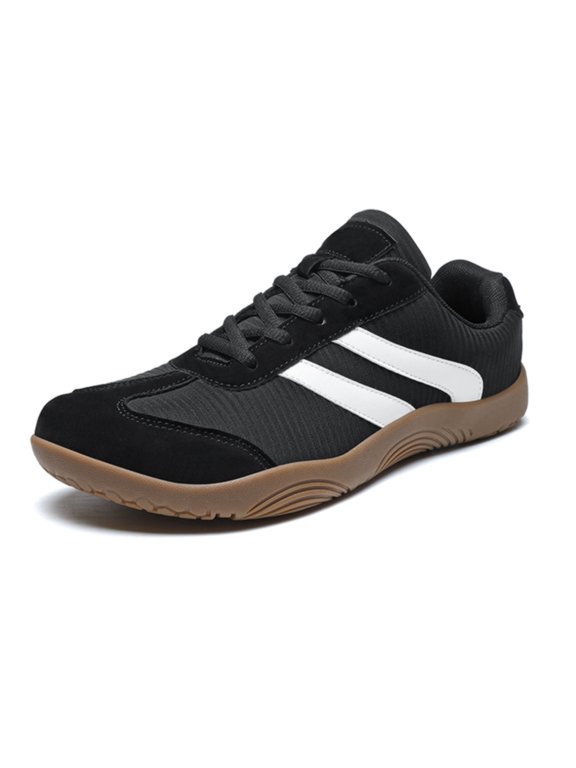 Men's Low-Top Lace-Up Casual Sneakers with Textured Upper and Gum Rubber Outsole