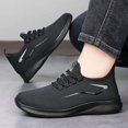 thumbnail image 1 of Men's Low-Top Lace-Up Knit Upper Walking Shoes Streamlined Lightweight Sole Casual Daily Athletic Sneakers, 1 of 5