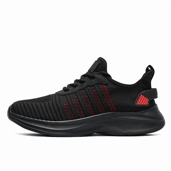 Men's Low-Top Lace-Up Mesh Walking Shoes Striped Vamp Detail Streamlined Textured Sole Casual Daily Sneakers
