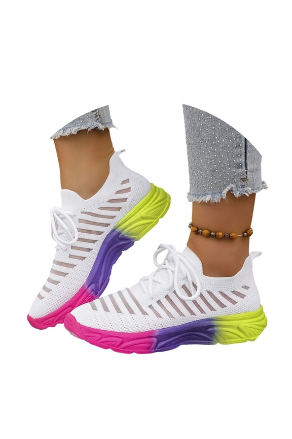 Men's Low Top Lightweight Breathable Casual Soft Sole Performance Sports Shoes White 36