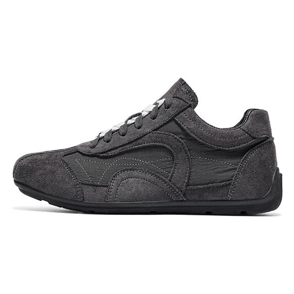 Men's Low Top Retro Trainer Sneakers, Lace Up Rounded Toe Footwear with ...