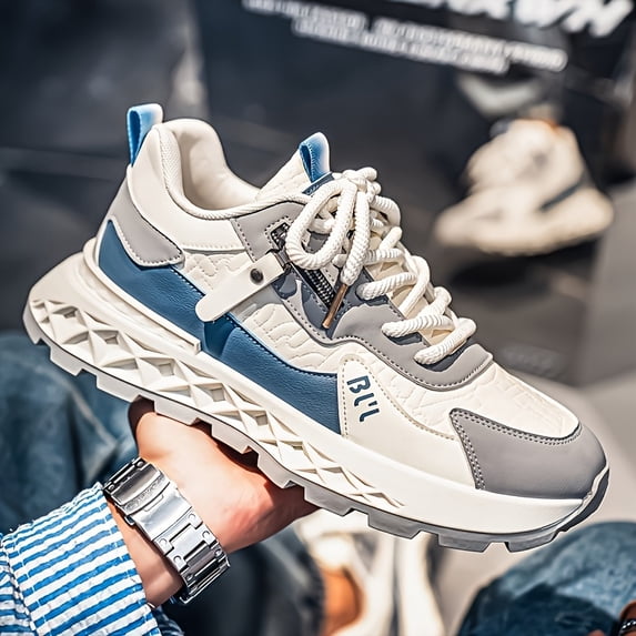Men's Low-Top Sneakers Breathable All-Season Upper & Sole Lace-Up Casual Sneakers Suitable for Daily Wear,, Gym, Outdoor - Multi-Color Options