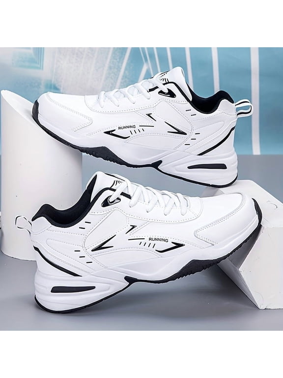 Men's Low-Top Sneakers Compatible for, Training & Gym - Upper & Cushioned TPR Sole, Breathable Sneakers Suitable for, Casual Wear - Striped/Solid Color Options