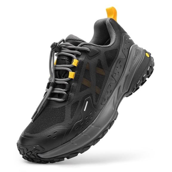 FitVille Men's Low Top Waterproof Hiking Shoes Wide Slip-Resistant Trekking Trails Outdoor Work Sneakers