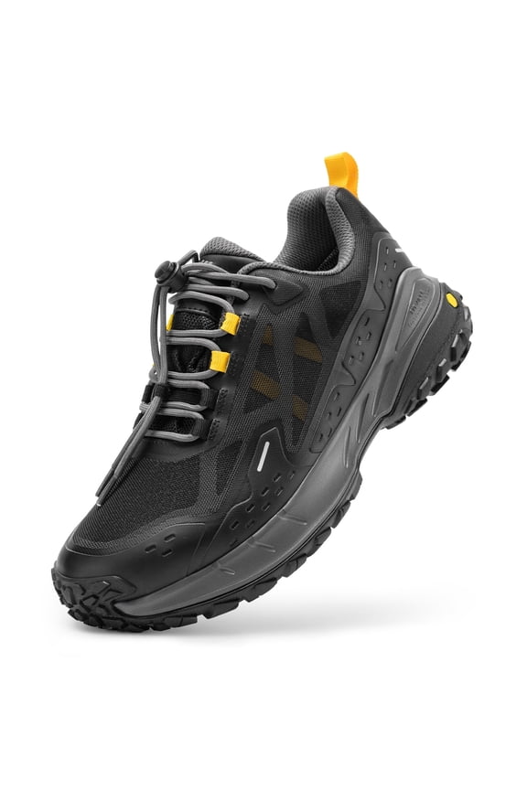 Men's Low Top Waterproof Hiking Shoes Wide Slip-Resistant Trekking Trails Outdoor Work Sneakers