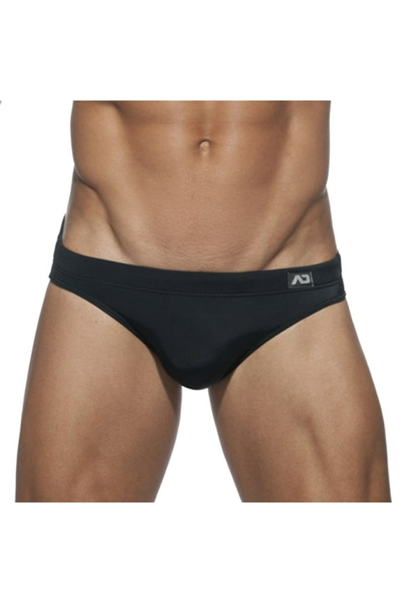 Men's Low Waist Bikini Briefs Solid Color Nylon Swimwear Tie Side Embarrassing Beach Shorts