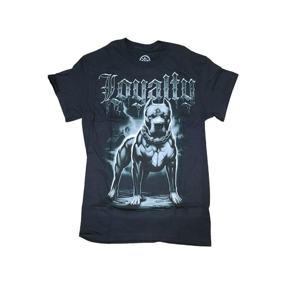 Men's Loyalty Pit Bull Dog Black Graphic T-Shirt - XL