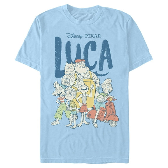 Men's Luca Group Logo Graphic Tee Light Blue Medium