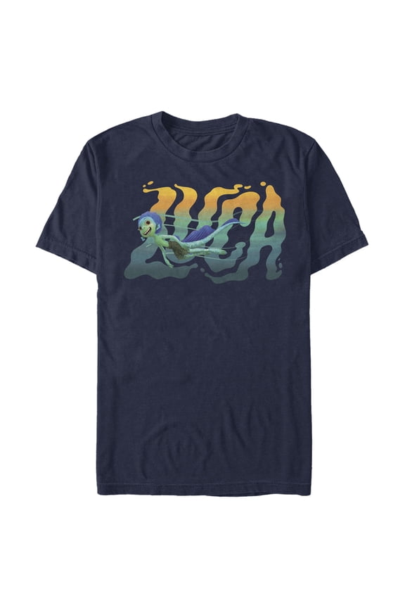 Men's Luca Sea Monster Logo Graphic Tee Navy Blue Large