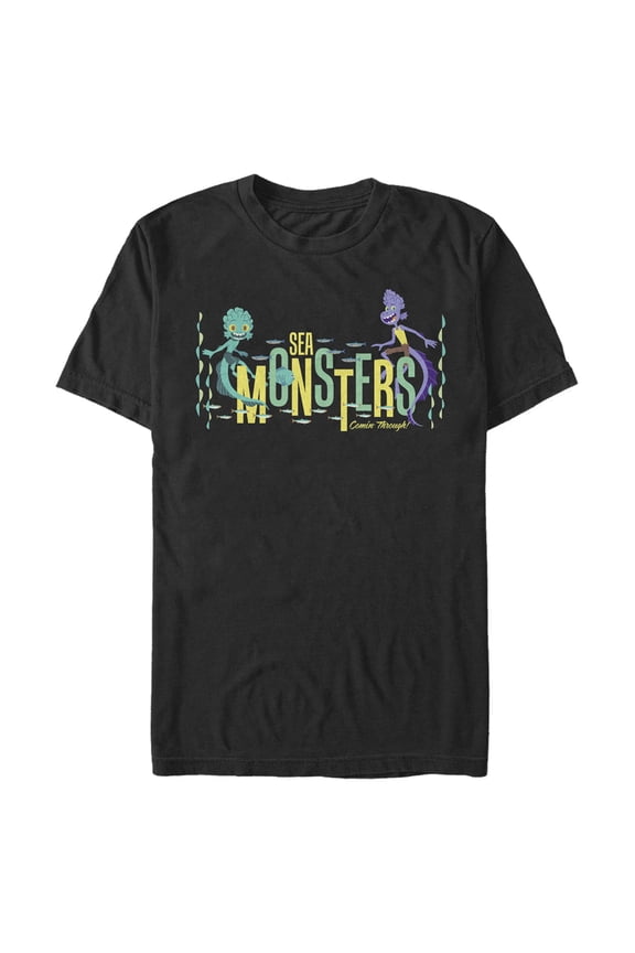Men's Luca Sea Monsters Comin' Through Graphic Tee Black Large