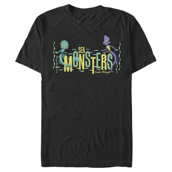 Men's Luca Sea Monsters Comin' Through  Graphic Tee Black Medium