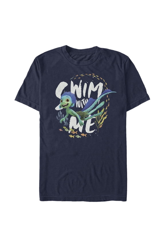 Men's Luca Swim With Me Graphic Tee Navy Blue Large