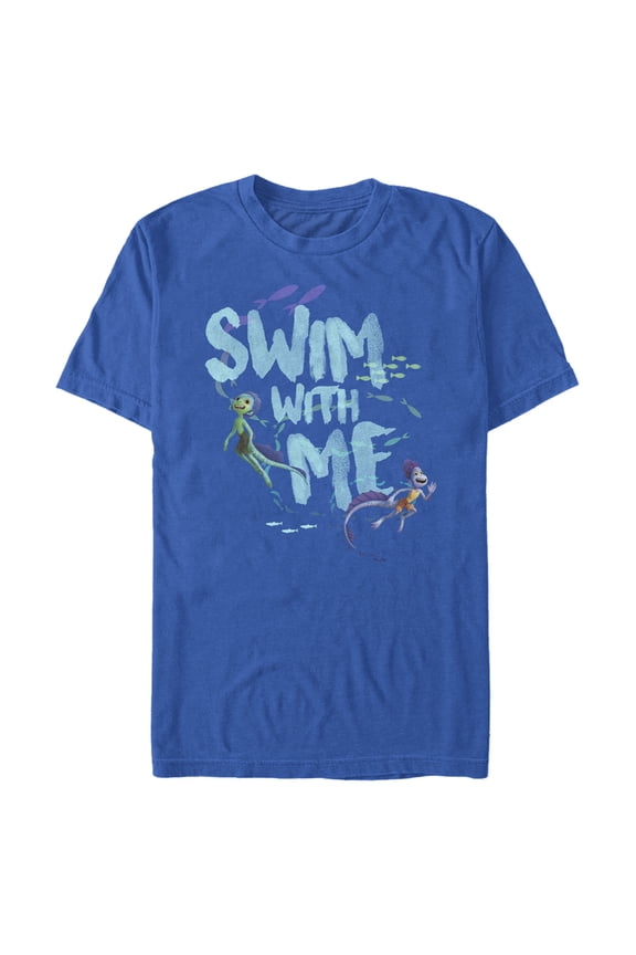 Men's Luca Swim With Me Sea Monsters Graphic Tee Royal Blue Large