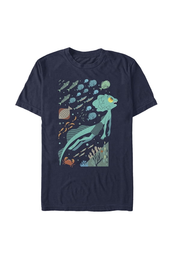 Men's Luca Under the Sea Adventure Graphic Tee Navy Blue Large