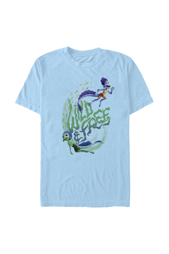 Men's Luca Wild & Free Graphic Tee Light Blue Large