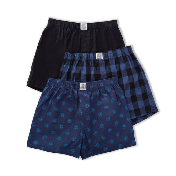 Men's Lucky 00CPB09 Woven Boxers - 3 Pack (Vintage Indigo Assort S)