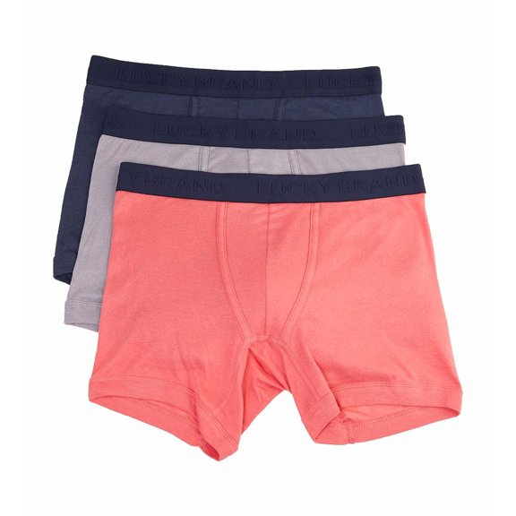 Men's Lucky 211PB02 Cotton Modal Boxer Briefs - 3 Pack (Rose/Mood/Silver S)