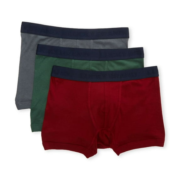 Men's Lucky 213PB02 Cotton Modal Boxer Briefs - 3 Pack (Turbulence/Pom/Garden L)