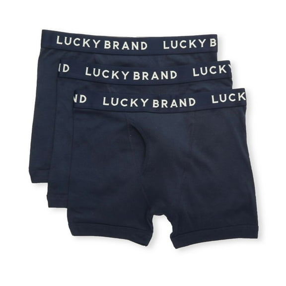 Men's Lucky 213PB06 Cotton Boxer Briefs - 3 Pack (Mood Indigo Assort S)
