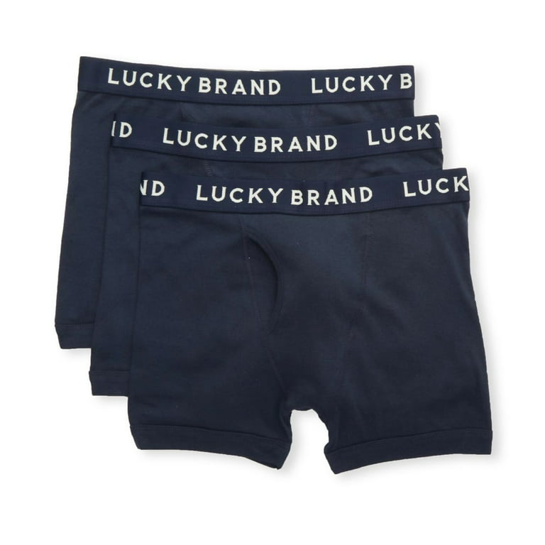 Men's Lucky 213PB06 Cotton Boxer Briefs - 3 Pack (Mood Indigo