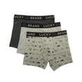 thumbnail image 1 of Men's Lucky 213PB07 Stretch Boxer Briefs - 3 Pack (Charcoal/Limeston/Grey XL), 1 of 2