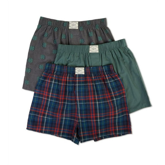 Men's Lucky 213QB09 Art Dad Woven Boxers - 3 Pack (Mallard Green Assort S)