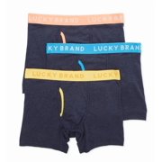 Mens Lucky 233PB07 Cotton Stretch Boxer Briefs - 3 Pack Mood Indigo Heather L