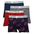 thumbnail image 1 of Men's Lucky 233PB25 Essential Soft Boxer Briefs - 4 Pack (Indigo/Pearl/Red/Print L), 1 of 1