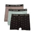thumbnail image 1 of Men's Lucky 241PB06 Cotton Boxer Briefs - 3 Pack (Pearl/Print/Lead L), 1 of 1