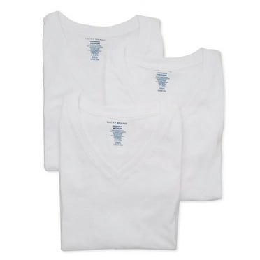 Men's Lucky 33CPT02 Everyday V-Neck T-Shirts - 3 Pack (White XL)