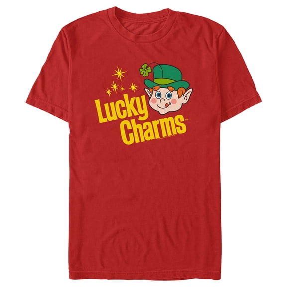 Men's Lucky Charms Retro Logo Graphic Tee Red 2X Large