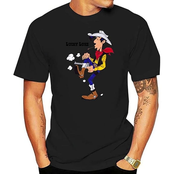 Men's Lucky Luke Dalton Jolly Jumper Daisy Town Fumetto T-shirts Black L