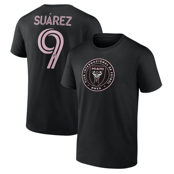 Men's Luis Su-rez Black Inter Miami CF Team Authentic Player Name & Number T-Shirt