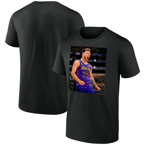 Men's Luka Don-i- Black Los Angeles Lakers Game Frames T-Shirt