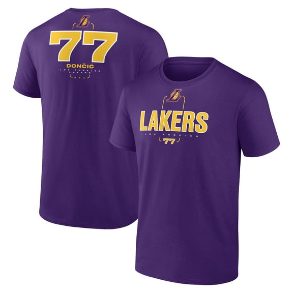 Men's Luka Don-i- Purple Los Angeles Lakers Behind the Back Name & Number T-Shirt