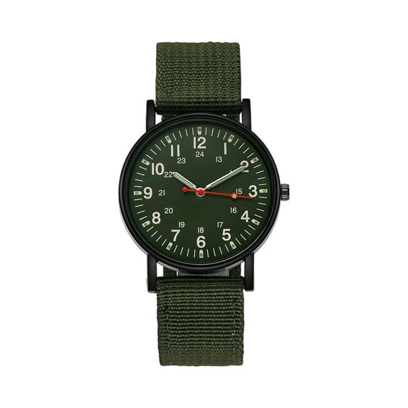 Men's Luminous Running Alarm Clock Watch, 1Pc, Outdoor Sports Military Style Wristwatch With Luminous Hands, Alarm Function, Nylon Strap, 24-Hour Dial Display