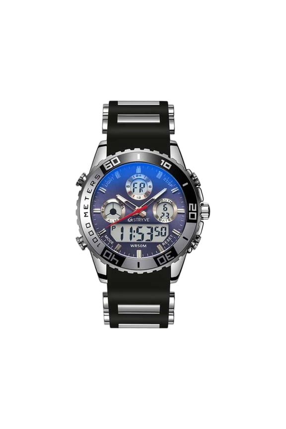 Men's Luminous Running Alarm Clock Watch, Dual Display Analog Digital Sports Watch With Luminous Feature, 100M Waterproof Outdoor Activity Wristwatch For Men