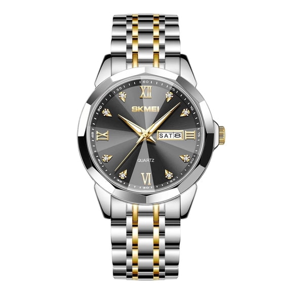 Men's Luminous Stainless Steel Quartz Watch - Waterproof Casual Daily Use Couple Matching Gift Wristwatch