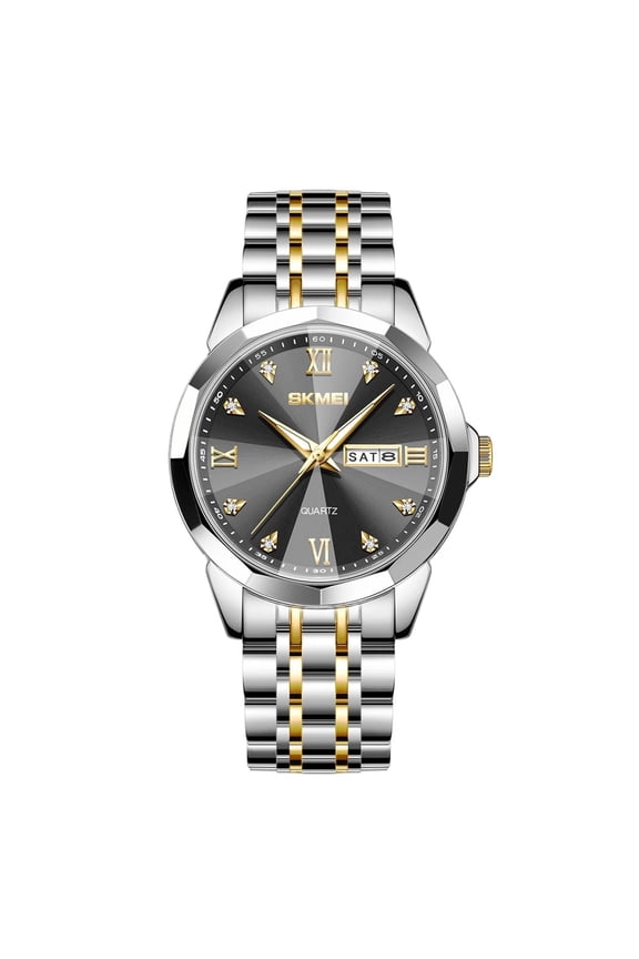 Men's Luminous Stainless Steel Quartz Watch - Waterproof Casual Daily Use Couple Matching Gift Wristwatch